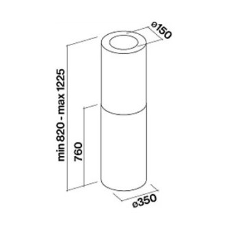 Falmec Polar Evo Copper 35, otočna napa 800m3/h 8034122369143