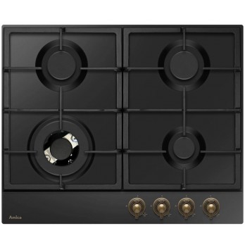 Amica PGA6101ApCb plinska ploča za kuhanje, Retro, crna