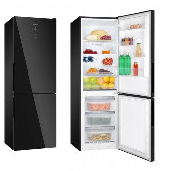 Amica FK3356.4GBDFZAA kombinirani hladnjak NoFrost, crni, staklena fronta