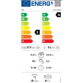TCL CP1012WA0 perilica rublja sa sušilicom kapacitet 10/6 kg, 1200 okr/min