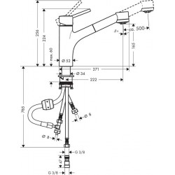 Hansgrohe M525-H170 kuhinjska slavina sa tušem