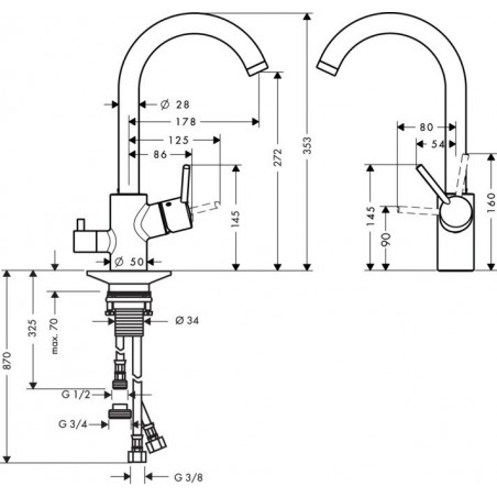 Hansgrohe M524-H270 kuhinjska slavina