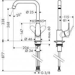 Hansgrohe M411-H280 kuhinjska slavina