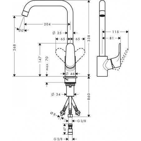 Hansgrohe M415-H260 kuhinjska slavina