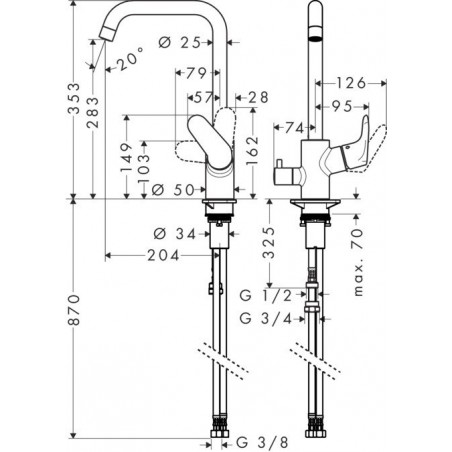 Hansgrohe M414-H260 kuhinjska slavina