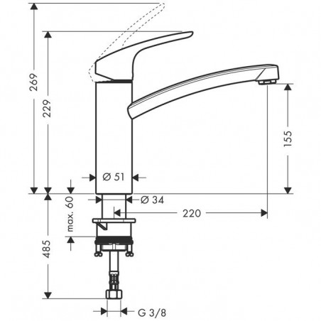 Hansgrohe M411-H160 kuhinjska slavina