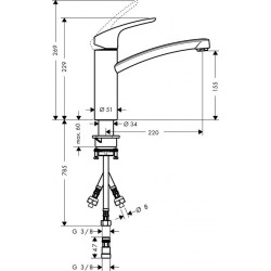 Hansgrohe M415-H160 kuhinjska slavina