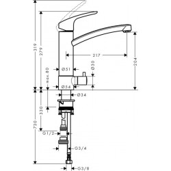 Hansgrohe M414-H200 kuhinjska slavina