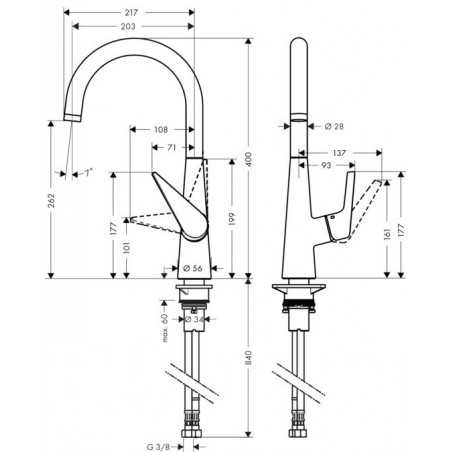 Hansgrohe M511-H260 kuhinjska slavina