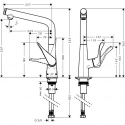 Hansgrohe M712-H320 ST kuhinjska slavina