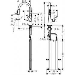 Hansgrohe M5116-H200 kuhinjska slavina sa tušem