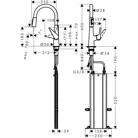 Hansgrohe M5116-H200 kuhinjska slavina sa tušem