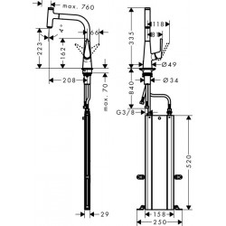 Hansgrohe M5115-H220 kuhinjska slavina sa tušem