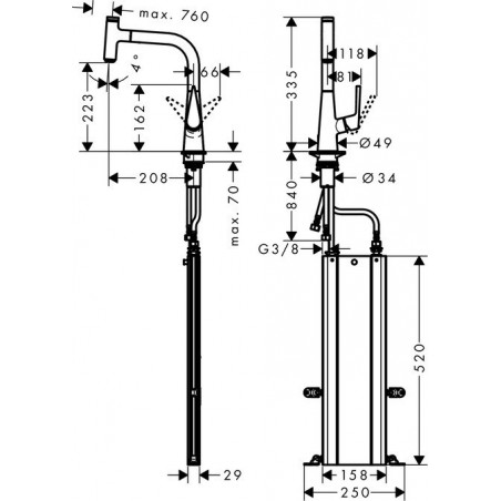 Hansgrohe M5115-H220 kuhinjska slavina sa tušem