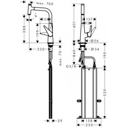 Hansgrohe M5115-H300 kuhinjska slavina sa tušem