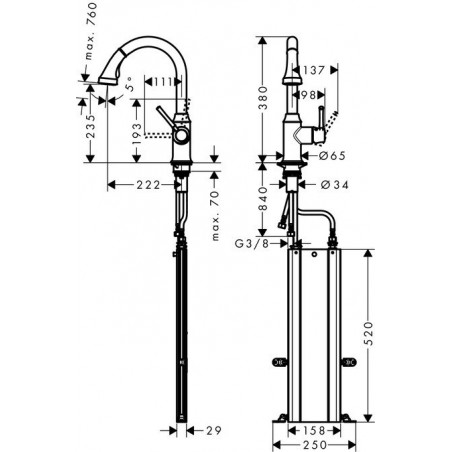 Hansgrohe M5316-H240 kuhinjska slavina sa tušem