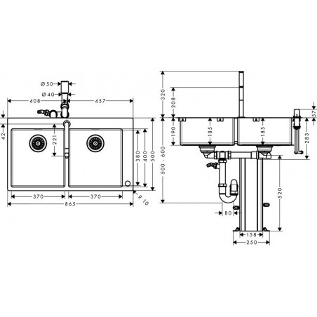 Hansgrohe C71-F765-10 set sudoper i slavina