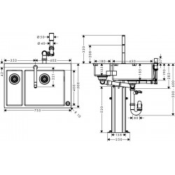 Hansgrohe C71-F655-09 set sudoper i slavina