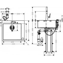 Hansgrohe C71-F450-01 ST Select set sudoper i slavina