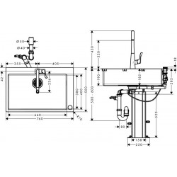 Hansgrohe C71-F660-03 Select set sudoper i slavina