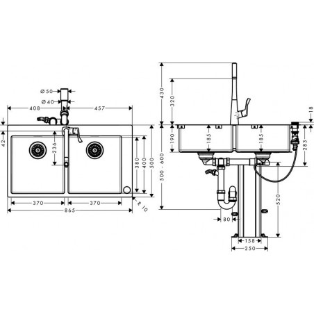 Hansgrohe C71-F765-05 Select set sudoper i slavina