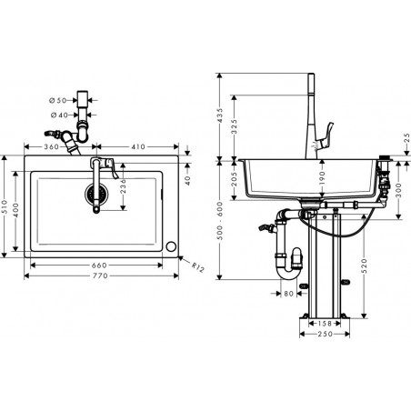 Hansgrohe C51-F660-02 Select set sudoper i slavina