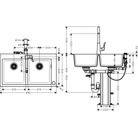 Hansgrohe C51-F770-05 Select set sudoper i slavina