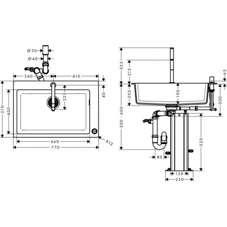 Hansgrohe C51-F660-07 set sudoper i slavina