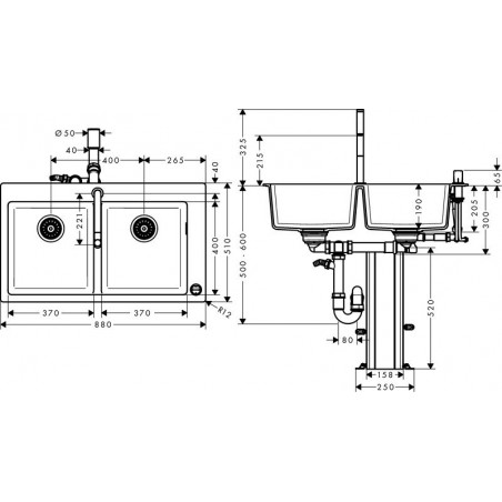 Hansgrohe C51-F770-10 set sudoper i slavina