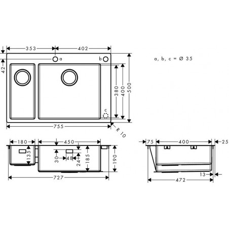 Hansgrohe S712-F655 sudoper