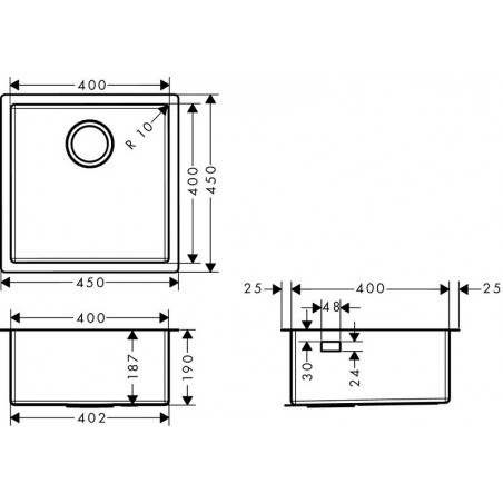 Hansgrohe S719-U400 podpultni sudoper