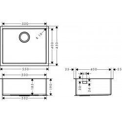 Hansgrohe S719-U500 podpultni sudoper