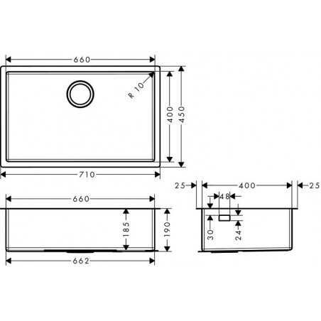 Hansgrohe S719-U660 podpultni sudoper