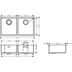 Hansgrohe S719-U765 podpultni sudoper