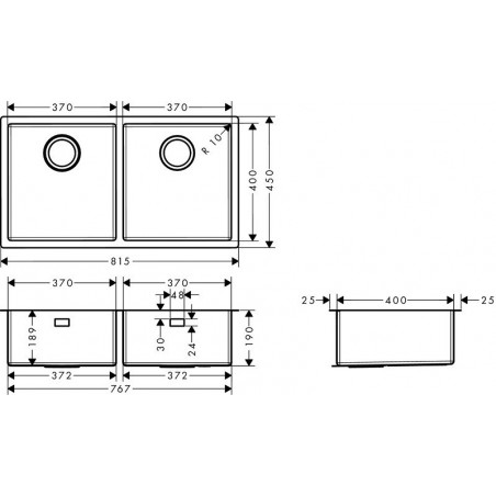 Hansgrohe S719-U765 podpultni sudoper