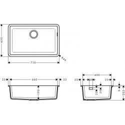 Hansgrohe S510-U660 GS podpultni sudoper