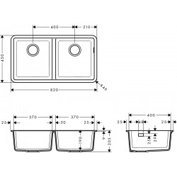 Hansgrohe S510-U770 GS podpultni sudoper