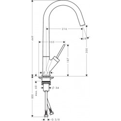 AXOR Starck kuhinjska slavina izgled brušenog zlata