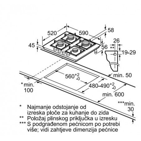 Bosch PPP6A6M90 plinska ploča za kuhanje