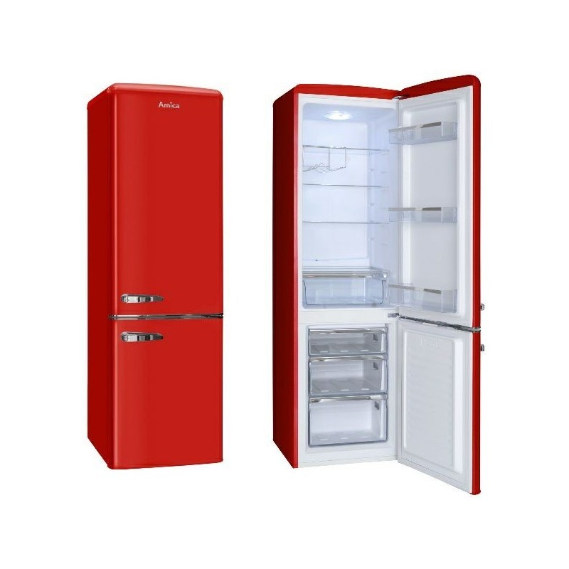 Hladnjak Amica FK2965.3RAA, A++, kombinirani, retro, crveni