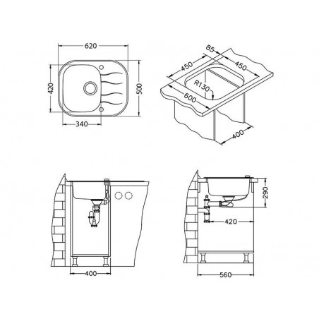 Alveus Wave 10 sudoper bijeli