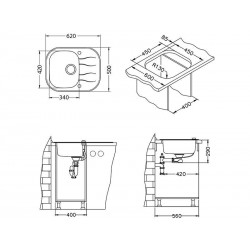 Alveus Wave 10 sudoper crni
