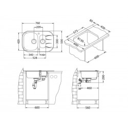 Alveus Wave 30 sudoper crni