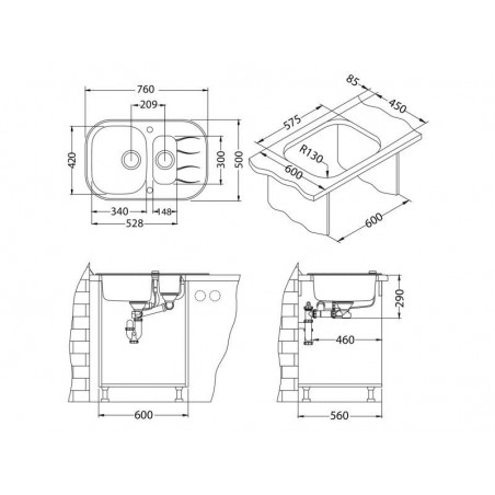 Alveus Wave 30 sudoper crni