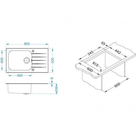 Alveus Glassix Up 40 sudoper bijeli