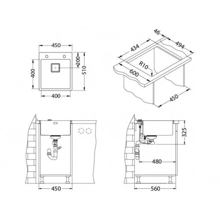 Alveus Stylux 10 sudoper inox