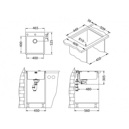 Alveus Pure 20 sudoper inox