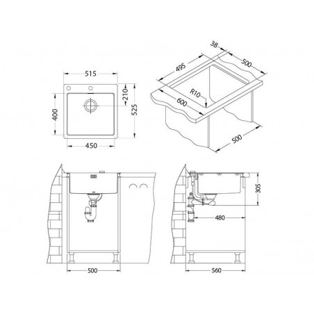 Alveus Pure Up 30 sudoper inox