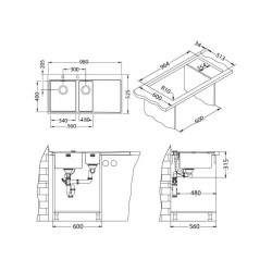 Alveus Pure Up 60 sudoper lijevi inox