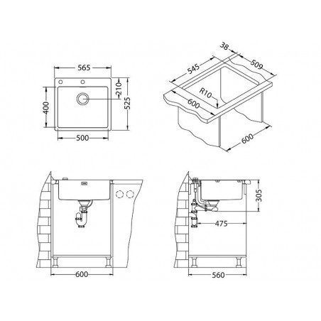 Alveus Pure Up 70 sudoper inox